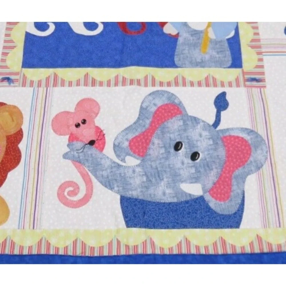 Noah's Ark Handmade Applique Patchwork Embroidered Throw‎ Blanket 52
